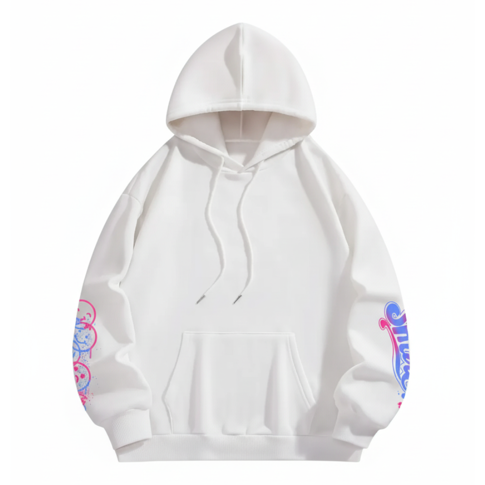 Women Happy Day Hoodie With Colorful Splash Smile Face