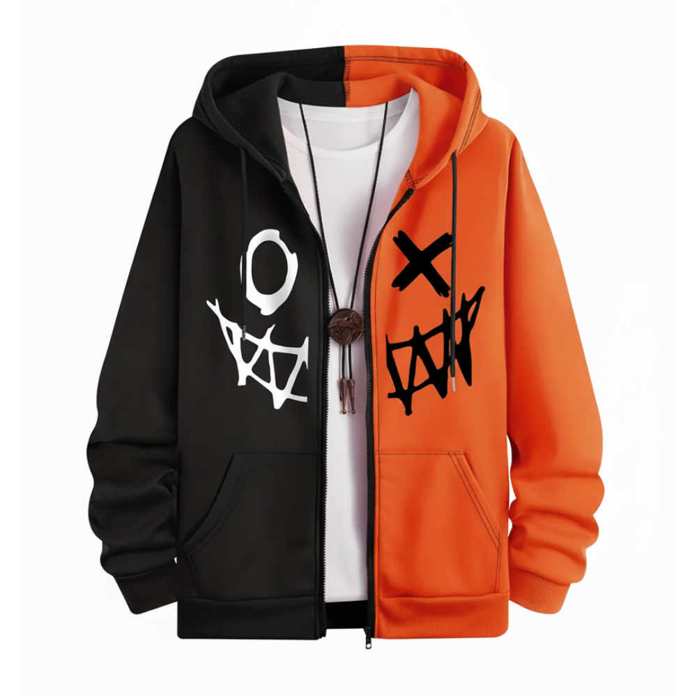 Mens Cartoon Hoodie With a Zipper For Gym And Sports