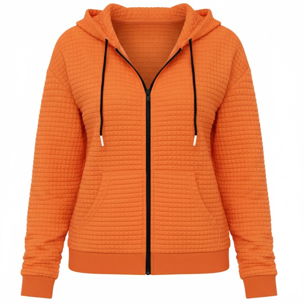 Geometric Print Hooded Zip Up Casual Style Jacket