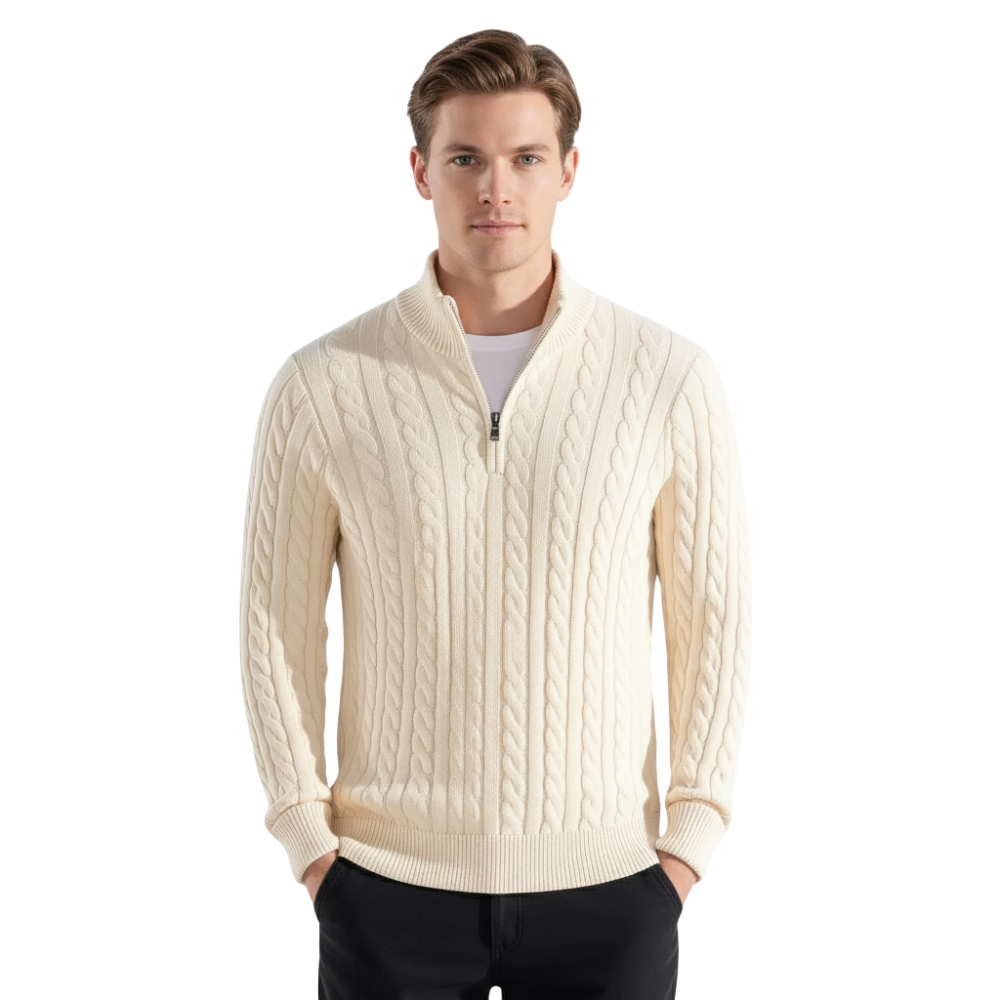 Half Zip Knit Sweater For Men