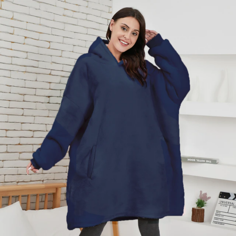 The Giant and Warm Pocket Fleece Oversized Blanket Hoodie-Soco Hoodie
