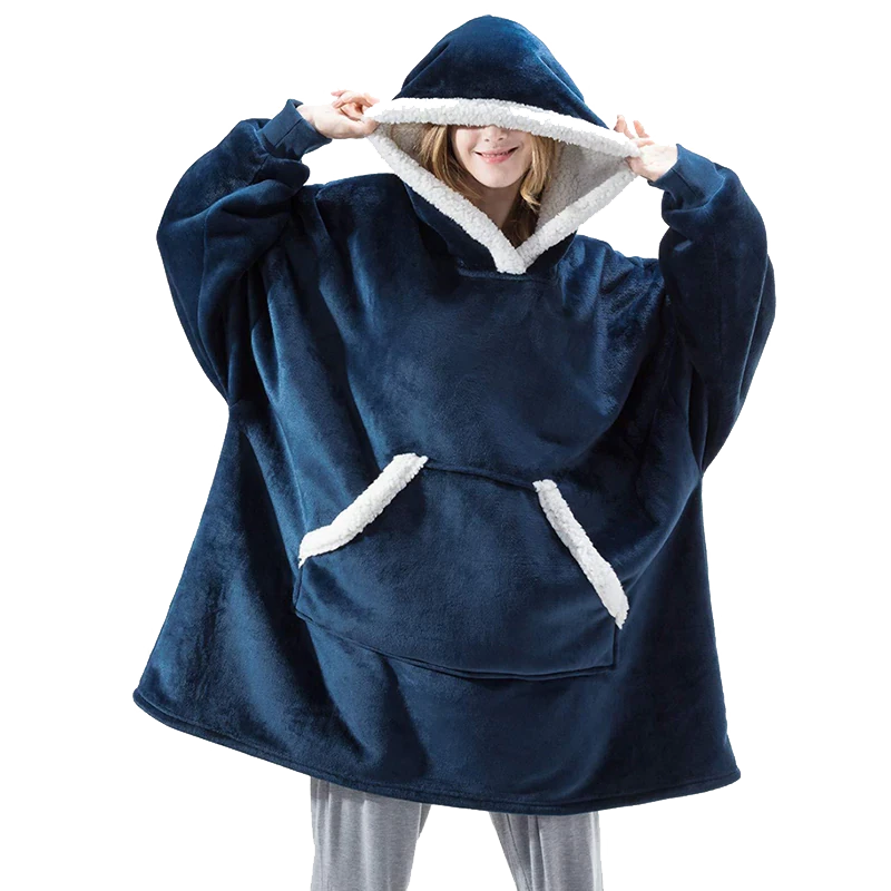 The Cool and Comfy Fleece Oversized Blanket Hoodie-Soco Hoodie
