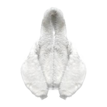 Reversible Zip Jacket With Cozy Faux Fur Hood White