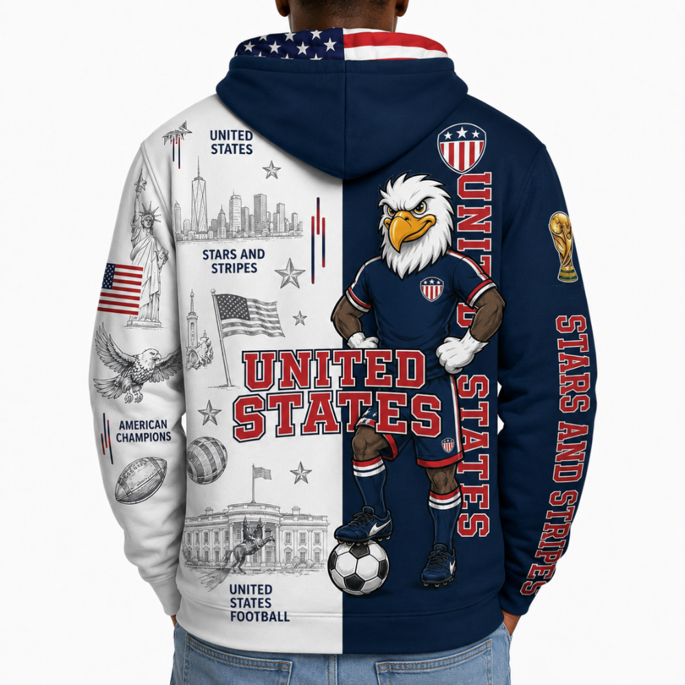 United States Football Themed All Over Printed Hoodie