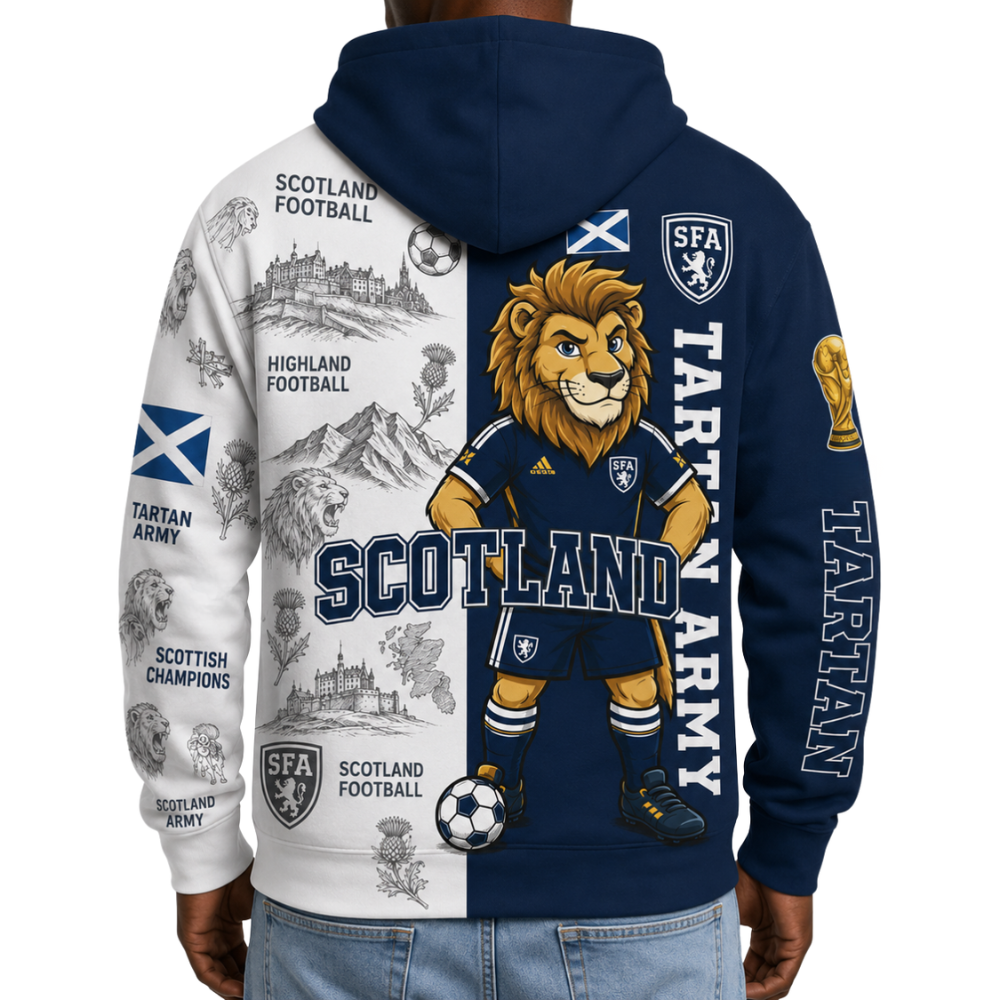 Scotland Football Themed All Over Printed Hoodie
