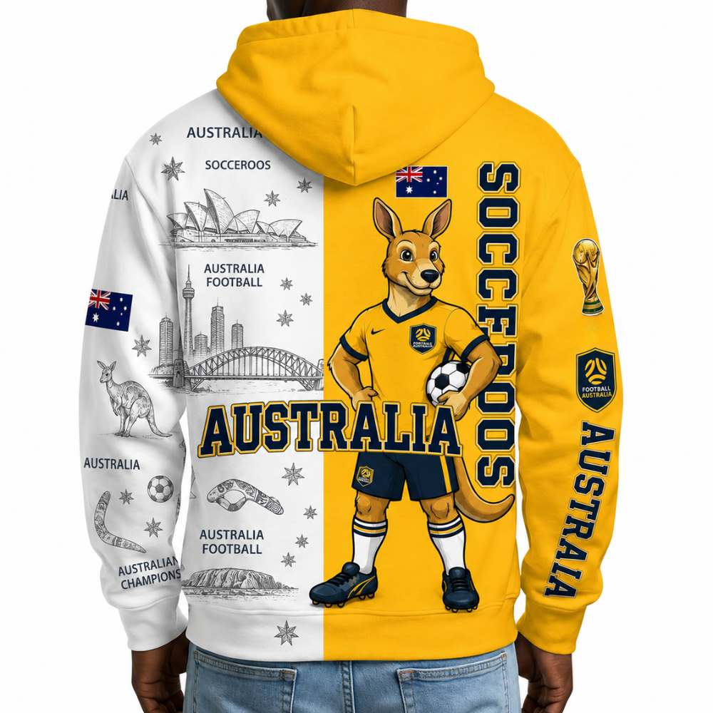 Australia Football Themed All Over Printed Hoodie