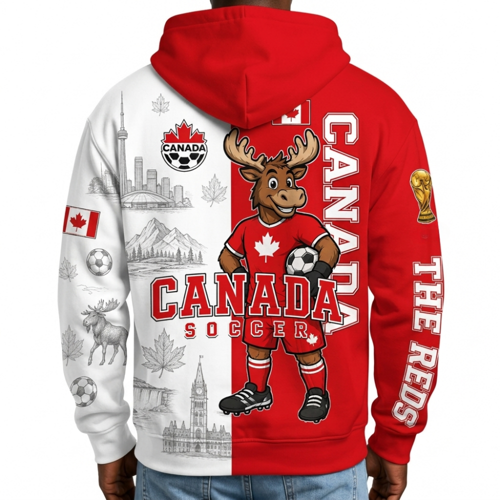Canada Football Themed All Over Printed Hoodie