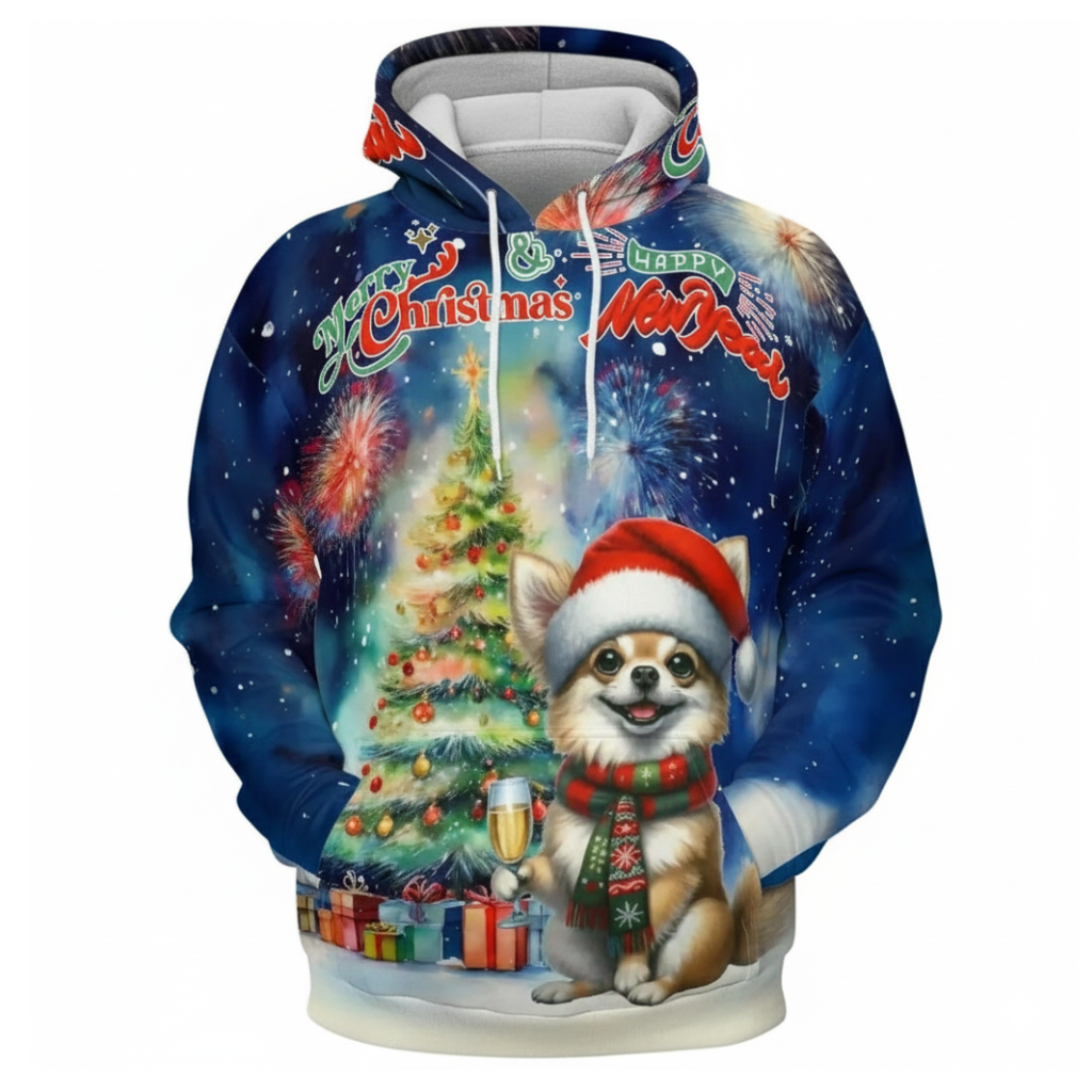 Christmas Santa Dog Holiday Hoodie