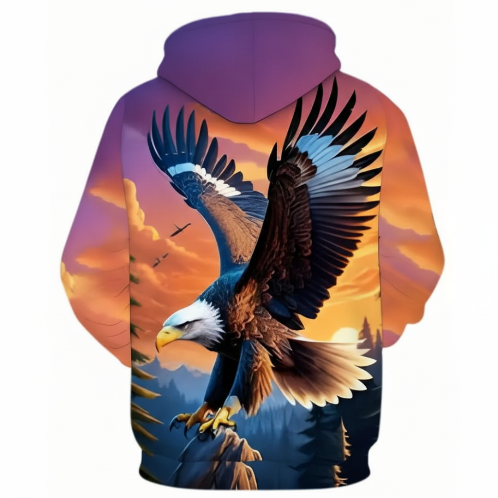 Men Eagle Graphic Print Hoodie