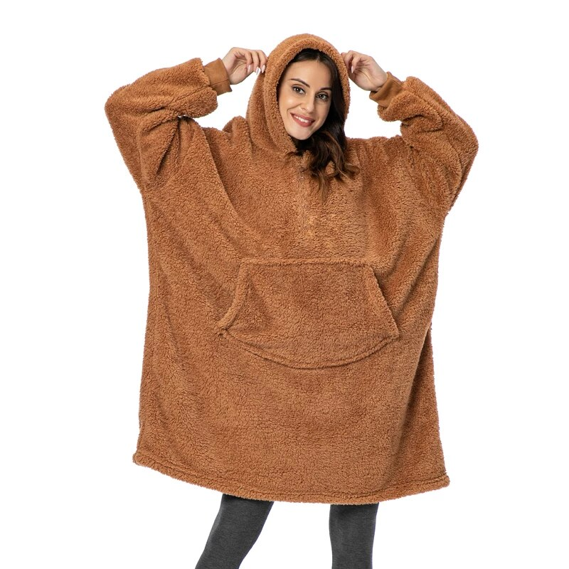 The Cozy And Casual Teddy Oversized Blanket Hoodie-Soco Hoodie