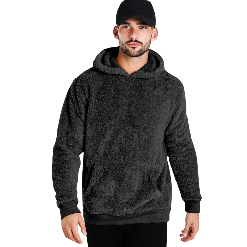 Plush Fleece Warmth Hoodie Black
