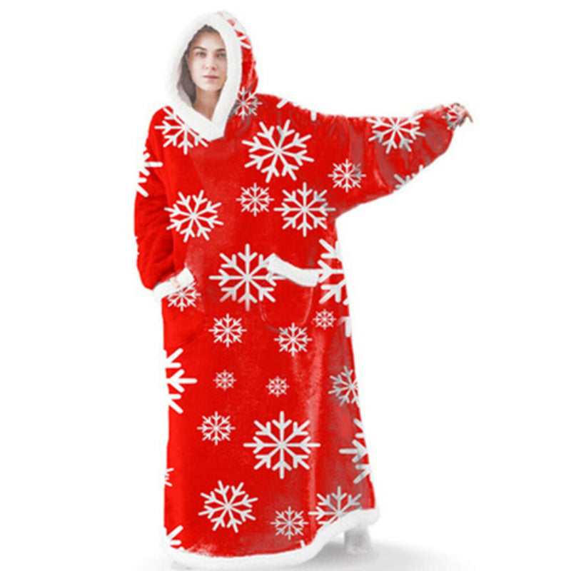Long Oversized Printed Hoody Blanket For Women-Soco Hoodie