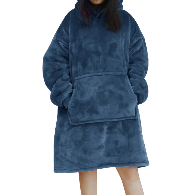Solid Oversized Fleece Wearable Blanket Hoodie-Soco Hoodie