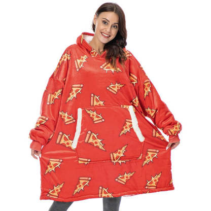 Printed Oversized Fleece Hoodie Wearable Blanket-Soco Hoodie