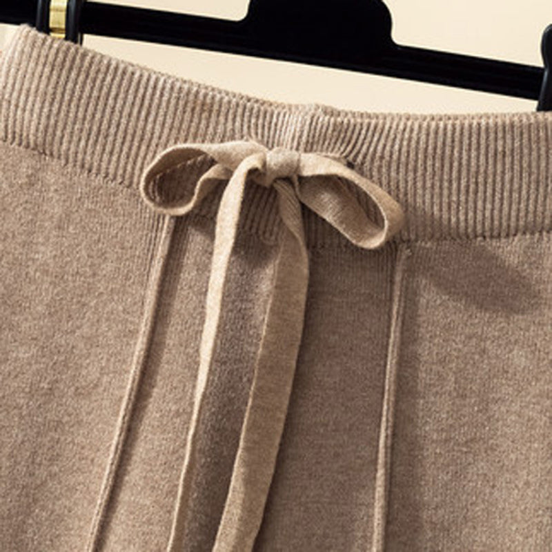 High-Waist Straight Loose Lace-Up Pants-Soco Hoodie