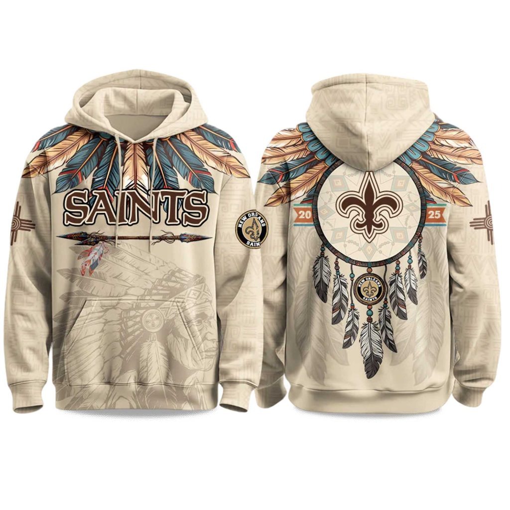 New Orleans Saints Football Team Themed Native American Heritage Hoodie For Fans