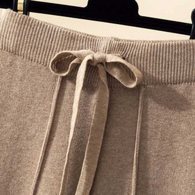 High-Waist Straight Loose Lace-Up Pants-Soco Hoodie