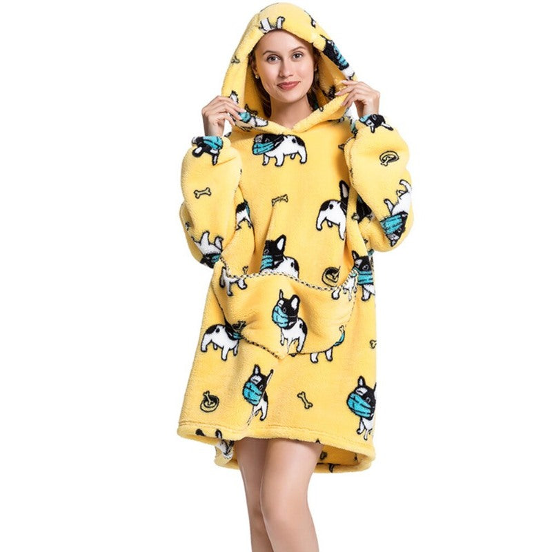 Printed Giant Warm Oversized Fleece Hoodies Blanket-Soco Hoodie