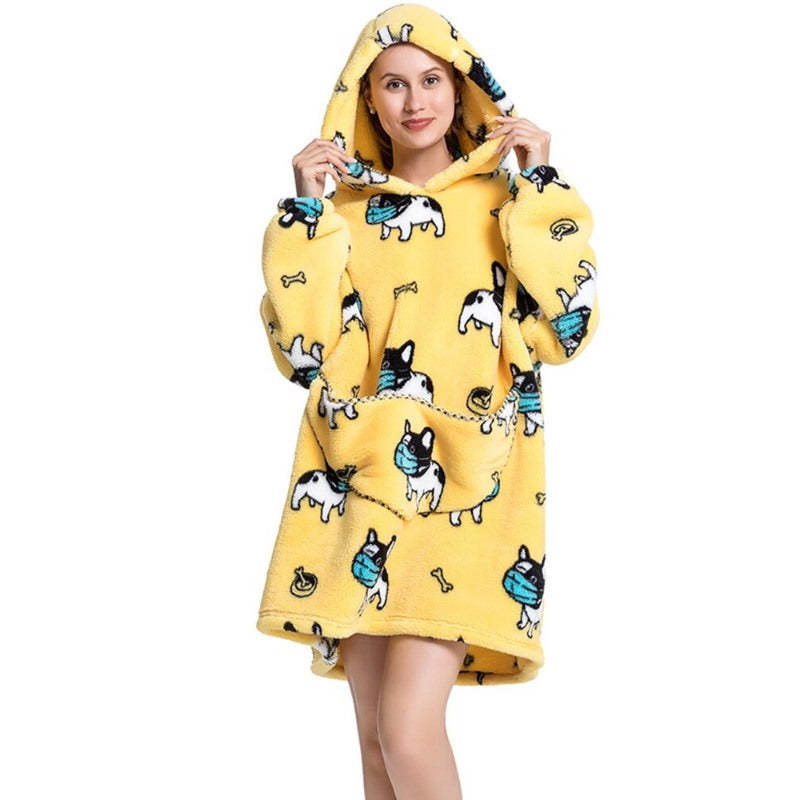 Printed Giant Warm Oversized Fleece Hoodies Blanket-Soco Hoodie
