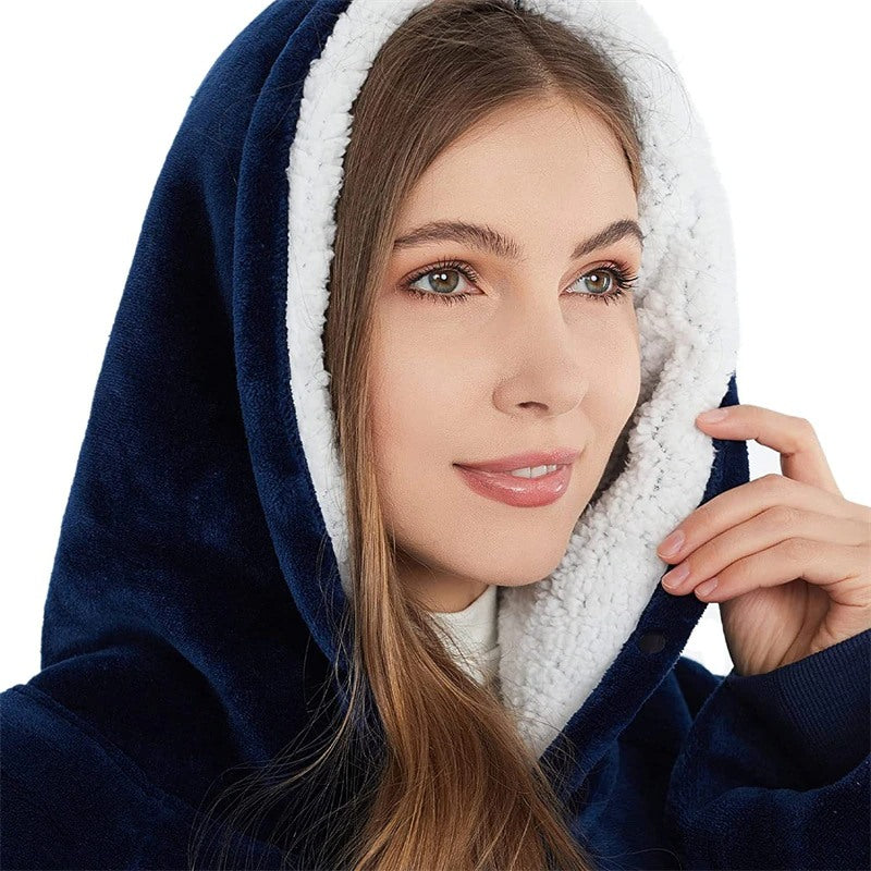 Winter Plush Sherpa Giant Oversized Hoodie Robe-Soco Hoodie