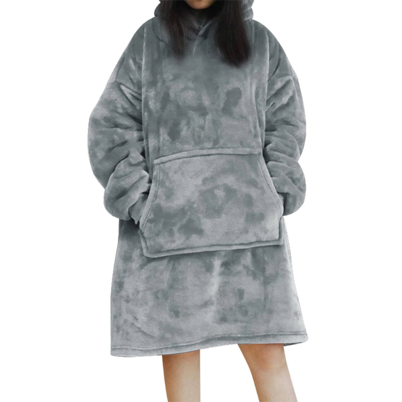 Solid Oversized Fleece Wearable Blanket Hoodie-Soco Hoodie