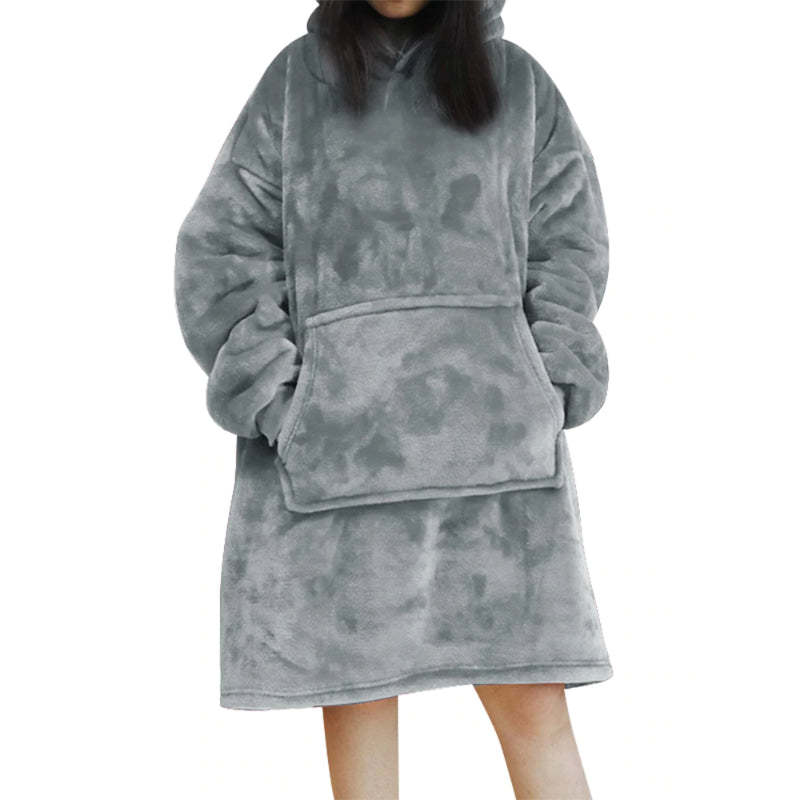 Solid Oversized Fleece Wearable Blanket Hoodie-Soco Hoodie