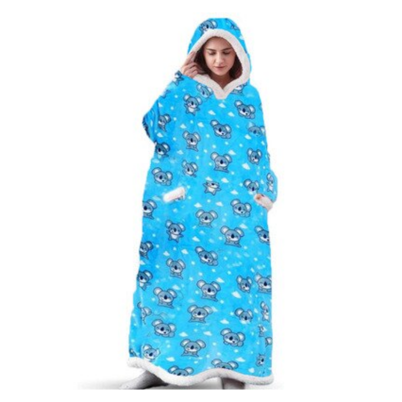 The Long Flannel Blanket Hoodie Oversized Wearable Blankets-Soco Hoodie