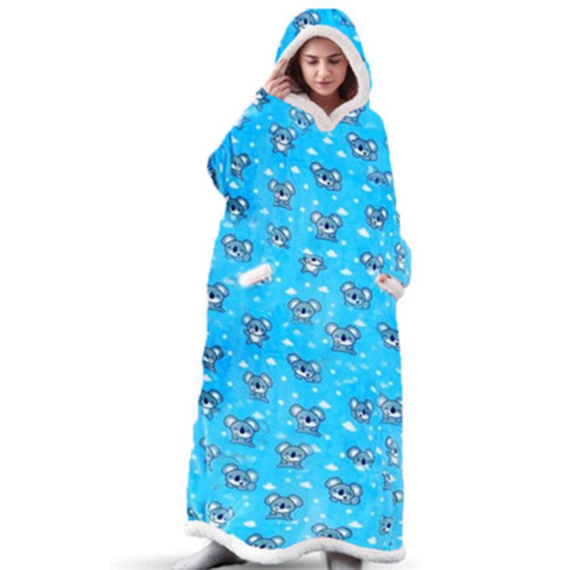 Long Oversized Printed Hoody Blanket For Women-Soco Hoodie