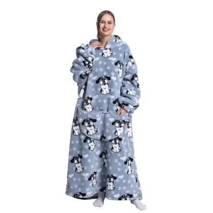 Cartoon Printed Cozy Hooded Blanket