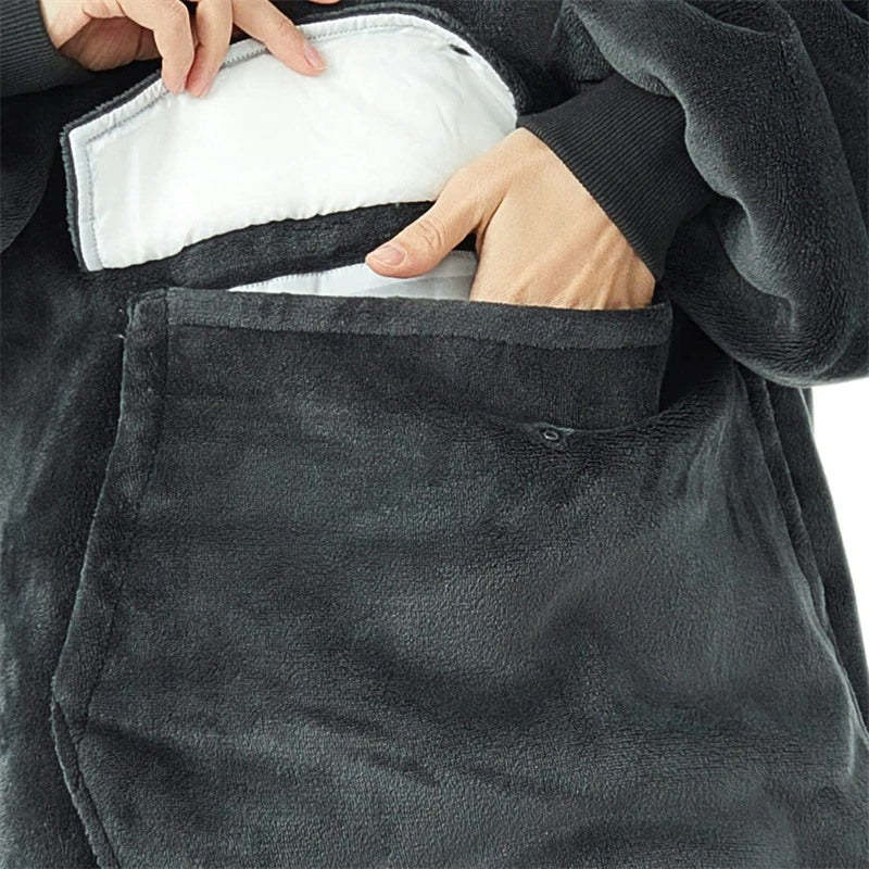 Winter Plush Sherpa Giant Oversized Hoodie Robe-Soco Hoodie