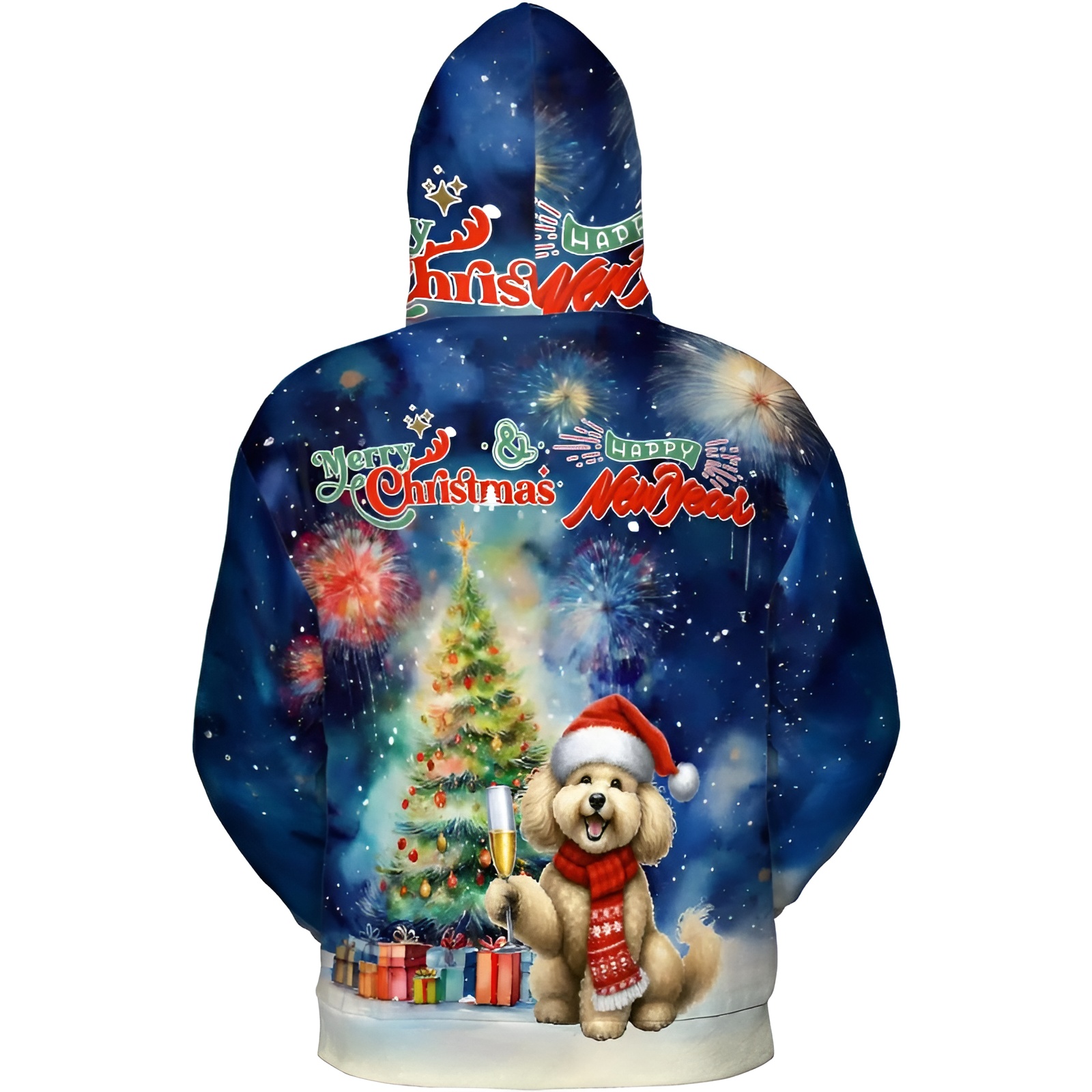 Christmas New Year Santa Dog Holiday Hoodie