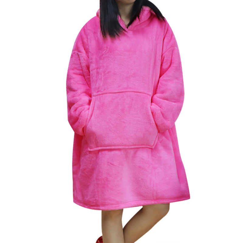 Solid Oversized Fleece Wearable Blanket Hoodie-Soco Hoodie