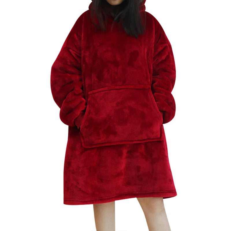 Solid Oversized Fleece Wearable Blanket Hoodie-Soco Hoodie