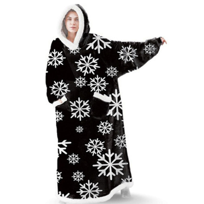Long Oversized Printed Hoody Blanket For Women-Soco Hoodie