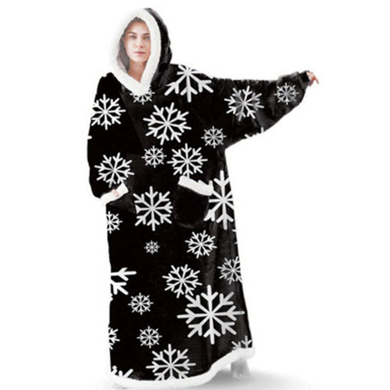 Long Oversized Printed Hoody Blanket For Women-Soco Hoodie