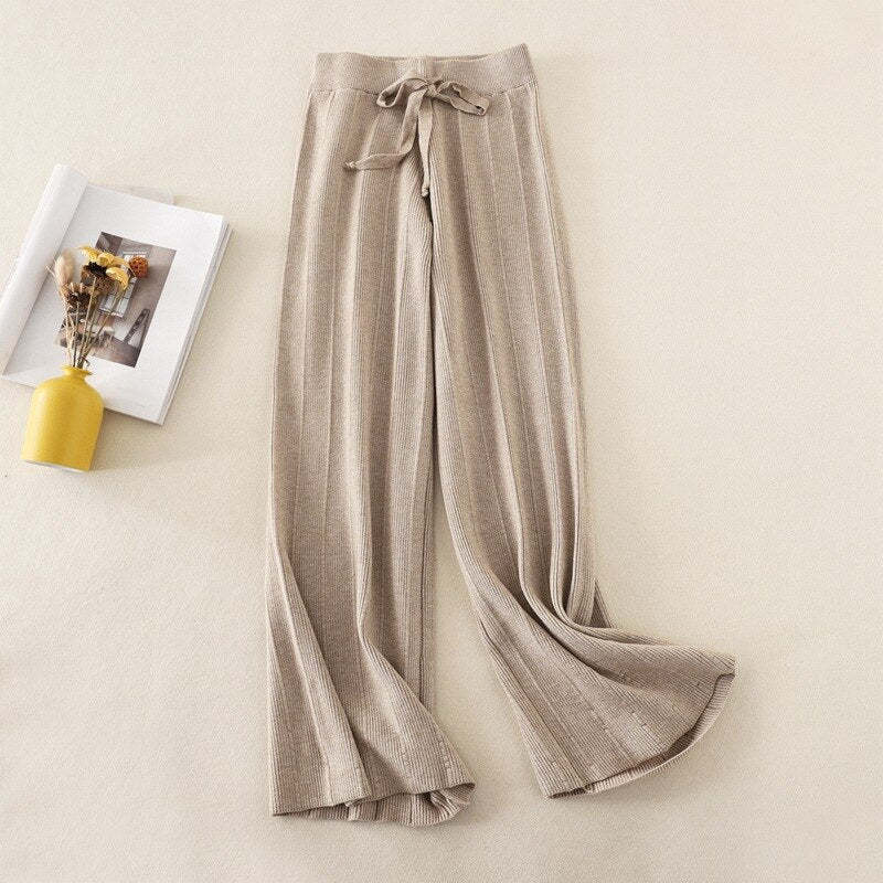 High Waist Loose Drape Straight Casual Long Pants-Soco Hoodie