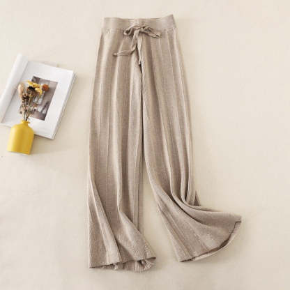 High Waist Loose Drape Straight Casual Long Pants-Soco Hoodie