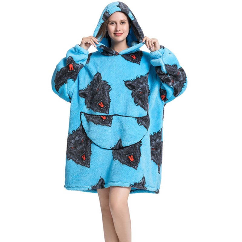 Printed Giant Warm Oversized Fleece Hoodies Blanket-Soco Hoodie