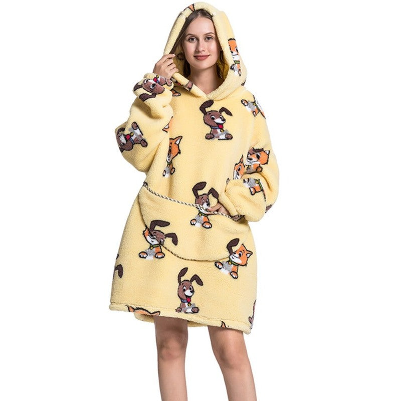 Printed Giant Warm Oversized Fleece Hoodies Blanket-Soco Hoodie