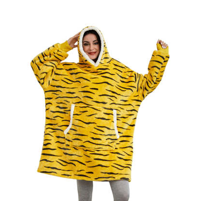Printed Oversized Fleece Hoodie Wearable Blanket-Soco Hoodie