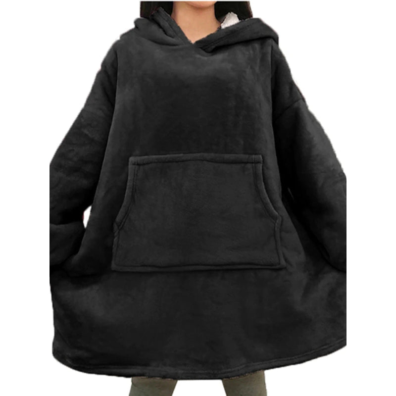 Solid Oversized Fleece Wearable Blanket Hoodie-Soco Hoodie
