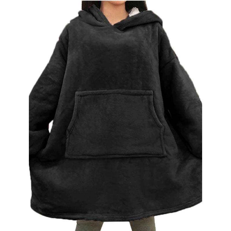 Solid Oversized Fleece Wearable Blanket Hoodie-Soco Hoodie