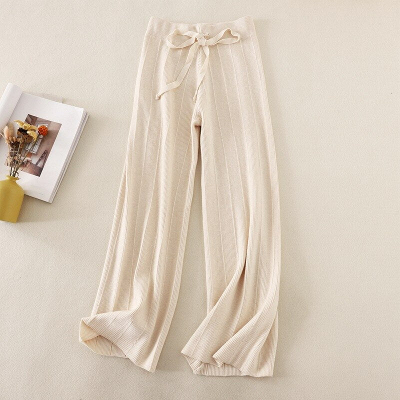 High Waist Loose Drape Straight Casual Long Pants-Soco Hoodie