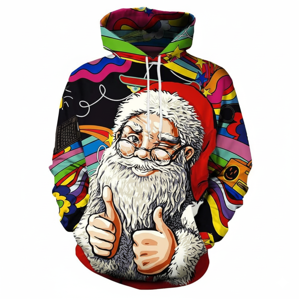 Christmas All Over Print 3D Graphic Long Sleeve Hoodie