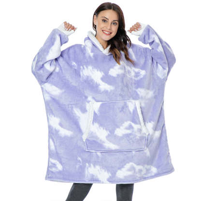 Tie And Dye Oversized Fleece Blanket Hoodie Wearable Blanket-Soco Hoodie