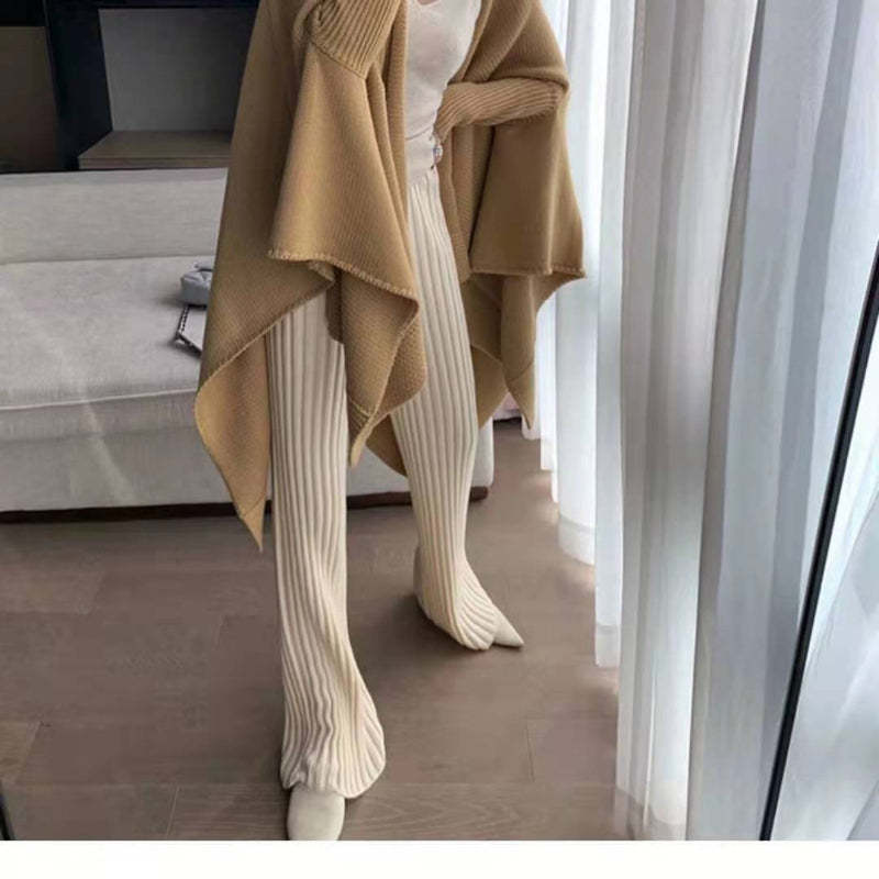 Knitted Wide-Leg High-Waist Pants-Soco Hoodie