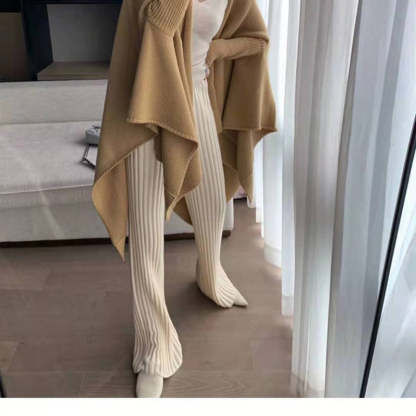 Knitted Wide-Leg High-Waist Pants-Soco Hoodie