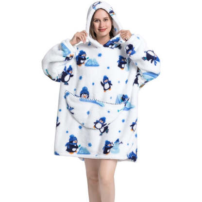 Printed Giant Warm Oversized Fleece Hoodies Blanket-Soco Hoodie