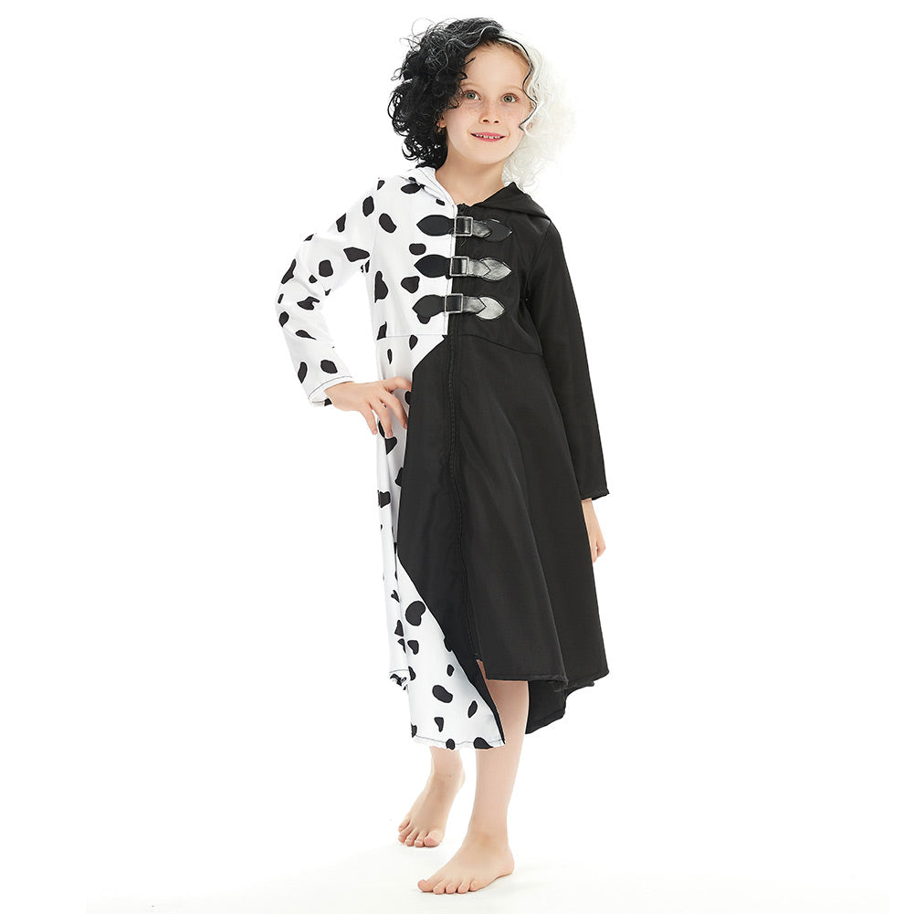 Kids Cruella Cosplay Costume Dress-Soco Hoodie