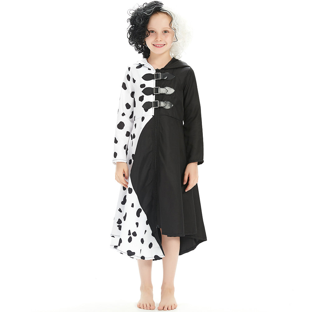Kids Cruella Cosplay Costume Dress-Soco Hoodie